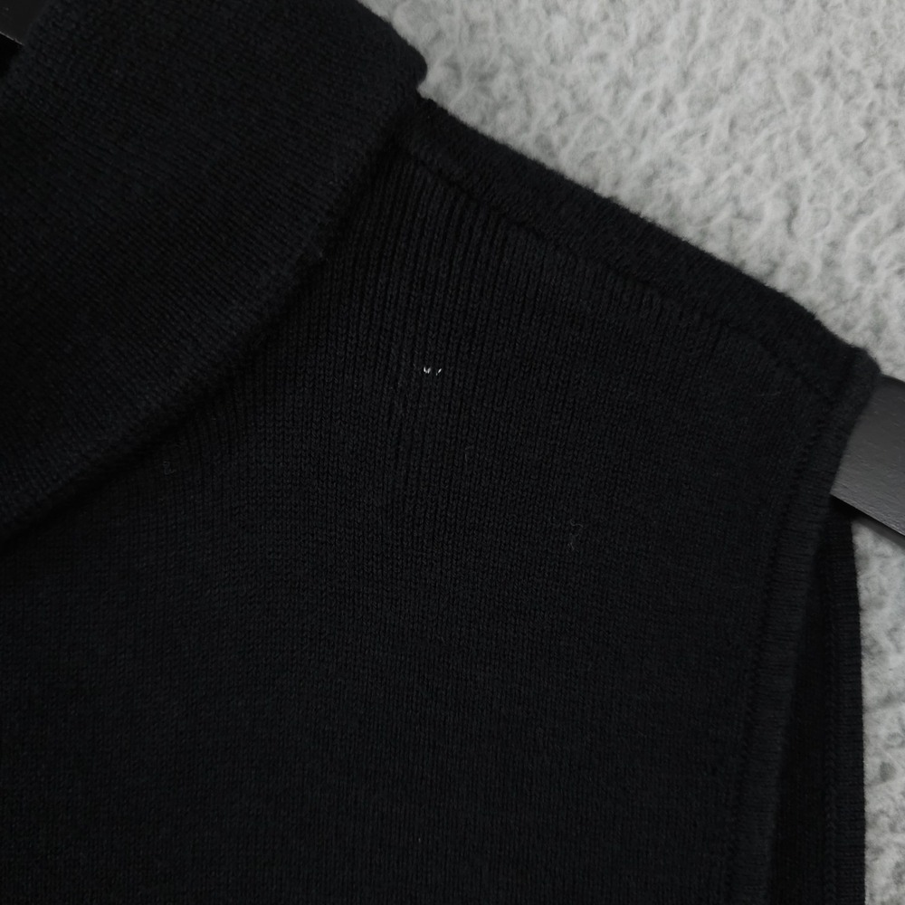 Talbots Sweater Womens Medium Black Sleeveless Turtleneck Pullover Ribbed Knit - Picture 9 of 9